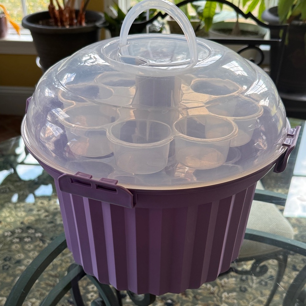 Purple Cupcake Carrier with Clear Dome Lid